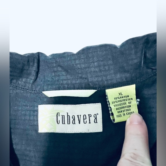 Cubavera Black Button Down Short Sleeve Shirt size XL - Picture 5 of 8